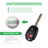 Lots of 5 Remote Car Key Fob Replacement for Toyota GQ4-52T fits 2014 2015 2016 2017 2018 2019 Highlander H Chip